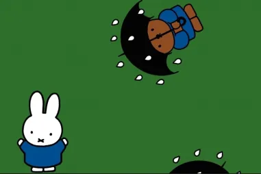 Geplastificeerde stoffen - Geplastificeerd katoen stof - Nijntje Miffy met coating - groen - 661501-84
