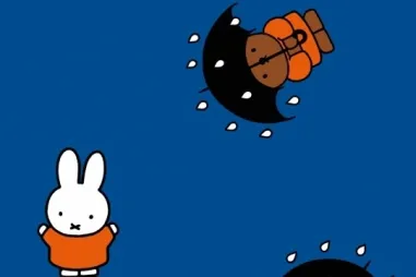 Geplastificeerde stoffen - Geplastificeerd katoen stof - Nijntje Miffy met coating - kobaltblauw - 661501-82