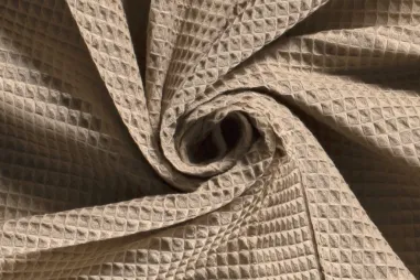 Babydeken stoffen - Katoen stof - wafelkatoen - beige - 2903-052