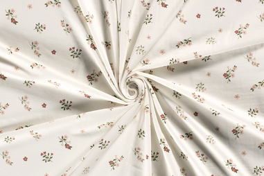Legging stoffen - Tricot stof - bedrukt bloemen - gebroken wit - 25/19459-051