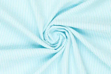 50% katoen, 50% polyester stoffen - Katoen stof - seersucker stripe - blauw - 0951-660