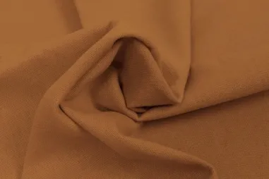 40% viscose, 30% polyester, 25% linnen, 5% katoen stoffen - Linnen stof - recycled linnen - camel - 0823-090