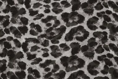 80gr/M² - Polyester stof - chiffon animal - zwart - 0679-960