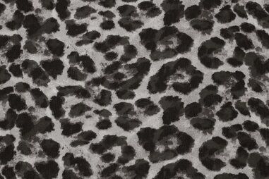 Zwarte stoffen - Polyester stof - chiffon animal - zwart - 0679-960
