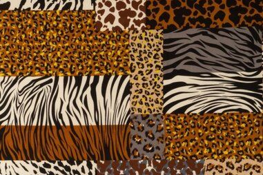 Polyester stoffen - Polyester stof - scuba crepe dierenprint patch - bruin - 16622-098