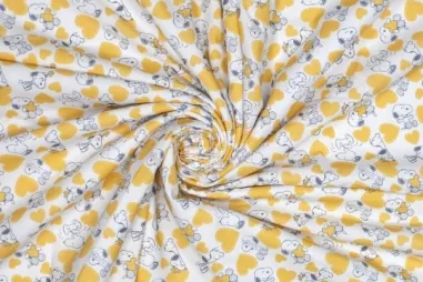 Dierenmotief stoffen - Katoen stof - poplin snoopy - wit - 669139-20