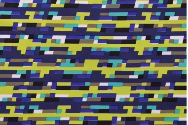 Stoffe - Tricot stof - blokjes - kobalt - K10189-970