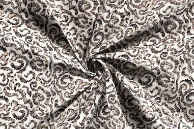 60% katoen, 40% viscose - Katoen stof - fantasieprint - gebroken wit - 19105-051