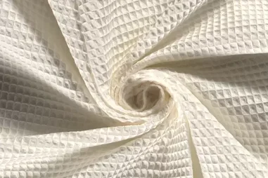 Wafelkatoen stoffen - Katoen stof - wafelkatoen - gebroken wit - 2903-051