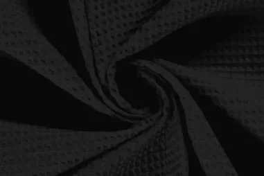 Handdoek stoffen - Katoen stof - wafelkatoen - zwart - 2903-069