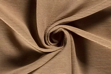 Katoen, polyester, elastan stoffen - Tricot stof - ottoman ribbel - beige - 18493-011