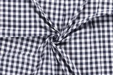 Katoenen stoffen Boerenbont ruiten - Katoen stof - Boerenbont ruit (1,5 cm) - donkerblauw - 5583-008
