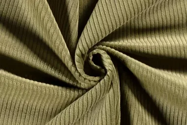 Ribcord und Velvet - Ribcord stof - grof - olijfgroen - 3044-123