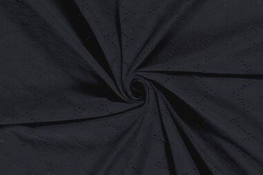 Marineblau - Jersey Stoff - Jacquard bestickt abstrakt - navy blau - 19171-008