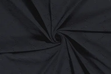 Uitverkoop - Tricot stof - jacquard geborduurd abstract - marineblauw - 19171-008