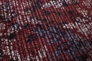 Rot - Jersey Stoff - Samt Blumen - rot - 17400-425