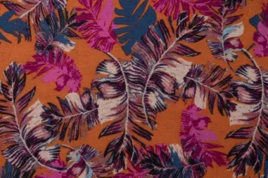 Stoffe - Viscose Gewebe - Viskoseblätter - orange - 16631-445