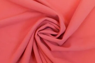 Koraalrode stoffen - Tricot stof - light scuba crepe - koraal - 0692-534
