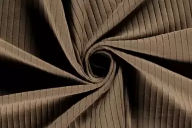 Taupe stoffen - Tricot stof - ribtricot - taupe - 18497-054