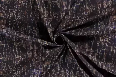 Zwarte stoffen - Tricot stof - sportswear - digitaal abstract - zwart - 20263-069