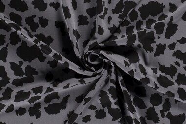 Viscose stoffen - Viscose stof - dierenprint - grijs - 18274-063 