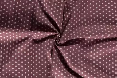 130gr/M² - Katoen stof - kleine sterretjes - donker roze - 1266-014