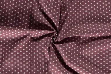 Tricot stof - Punta di Roma - fuchsia - 9601-017 - Katoen stof - kleine sterretjes - donker roze - 1266-014