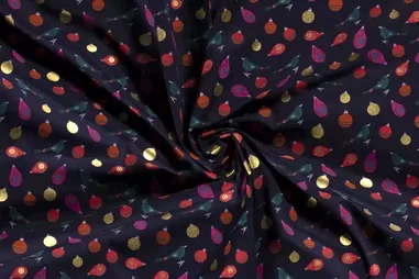 Marineblauwe stoffen - Kerst katoen stof - kerstversieringen - marine - 18717-008