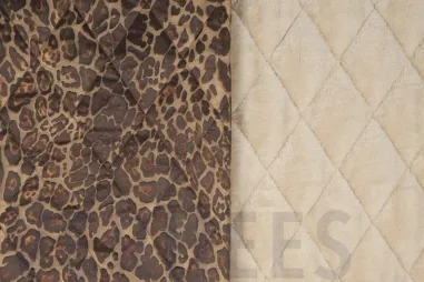 50% polyester, 50% polyacryl stoffen - Gesteppter Stoff - gestärkt mit Pelztierprint - 21/4410-001