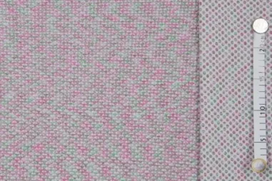 Polytex stoffen - Tricot stof - jacquard - stippen - roze/groen - 319002-3