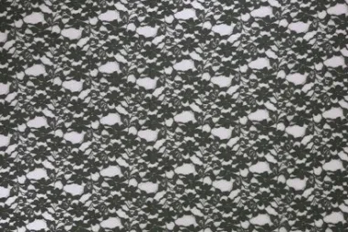 72% katoen, 28% nylon stoffen - Spitze - Blumen - altgrün - 470000-725