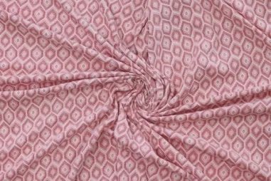Polytex stoffen - Tricot stof - jacquard - abstract - rood/roze - 319010-14