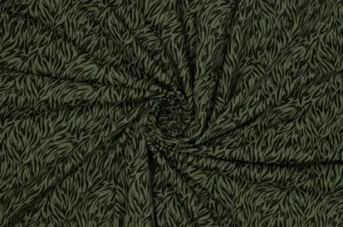 98% katoen, 2% elastan stoffen - Katoen stof - zebra - groen zwart - 410089-20