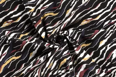 Ausverkauf - Viscose stof - twill - vlekken - zwart/ camel geel - 20068-053