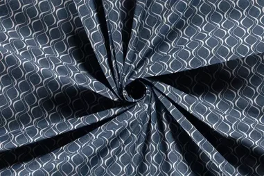 75% katoen, 23% polyester, 2% elastan stoffen - spijkerstof - abstract - blauw - 20002-003