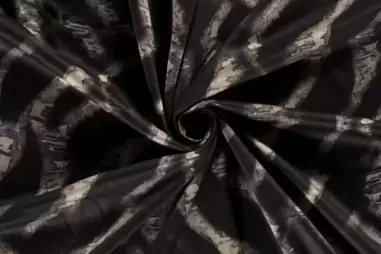 Nooteboom stoffen uitverkoop - Tricot stof - poly viscose - abstract - zwart/grijs - 20132-063