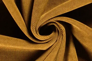 99% polyester, 1% elastan stoffen - Ribcord stof - baby corduroy - oker - 20019-034