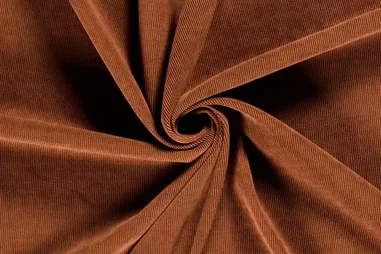 99% polyester, 1% elastan stoffen - Ribcord stof - baby corduroy - brique - 20019-056