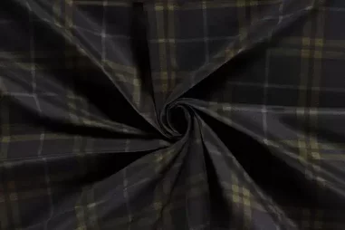 50% polyester, 45% viscose, 5% elastan stoffen - Tricot stof - punta di roma - geruit - marine - 20043-008