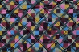 Doorgestikte stof - Doorgestikte stof - quilt print fausto - roze/geel/lichtgroen/lichtblauw/groen - 22621-001
