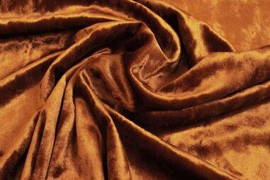 Fluweel stoffen - Velours stof - velvet crushed - terra(oranje) - 0668-098
