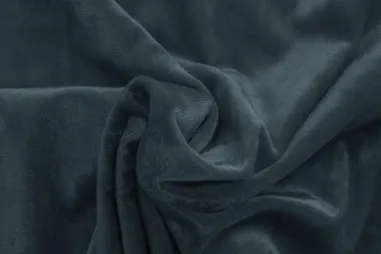 Samtweiche - Velours stof - velvet crushed - petrol - 0668-695