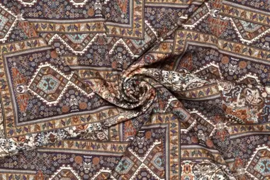 Satijn stoffen - Satijn stof - stretch - patchwork - bruin - 20118-100