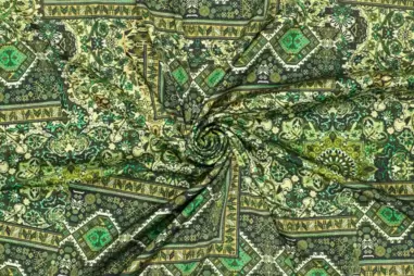 Voeren van een kledingstuk stoffen - Satijn stof - stretch - patchwork - groen - 20118-315