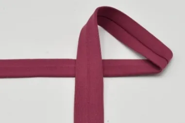 96% katoen, 4% spandex stoffen - Tricot biasband 20 mm - wijnrood - XBT29-190-020