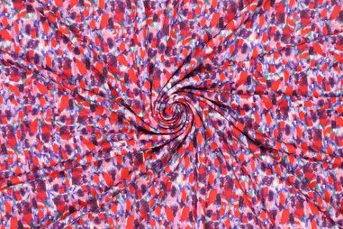 80% viscose, 20% polyamide - Viscose stof - camo watercolour - roze/paars - 20131-875