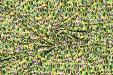 80% viscose, 20% polyamide - Viscose stof - camo watercolour - groen/geel - 20131-307