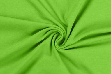 96% katoen, 4% spandex stoffen - Tricot stof - lime - 0179-240