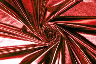 Feeststoffen - Kunstleer stof - dikke lamee stretch - rood - 9746-015