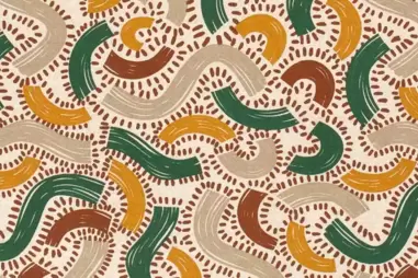 Kussen stoffen - Katoen stof - interieur en decoratiestof - linnenlook abstract - oker/groen/beige/terra - 1629-034